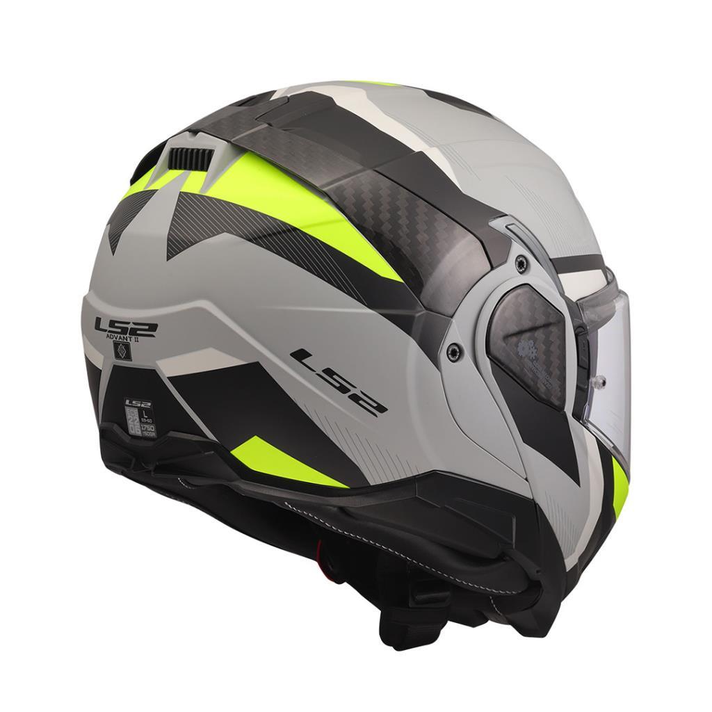 Ls2 advant 2 triple mat gri-siyah-neon sarı çene açılır kask - ride4moto LS2 Advant 2 Triple Mat Gri-Siyah-Neon Sarı Çene Açılır Kask - Görsel 6