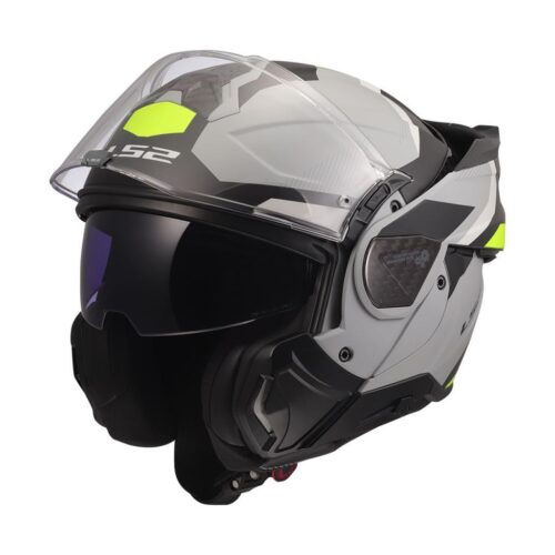 Ls2 advant 2 triple mat gri-siyah-neon sarı çene açılır kask - ride4moto LS2 Advant 2 Triple Mat Gri-Siyah-Neon Sarı Çene Açılır Kask - Ride4Moto