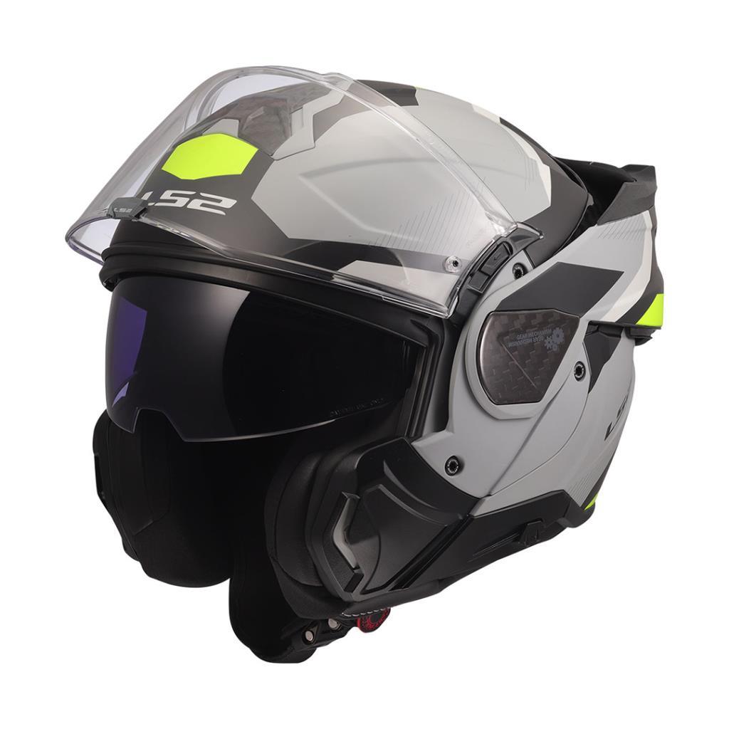 Ls2 advant 2 triple mat gri-siyah-neon sarı çene açılır kask - ride4moto LS2 Advant 2 Triple Mat Gri-Siyah-Neon Sarı Çene Açılır Kask - Görsel 8
