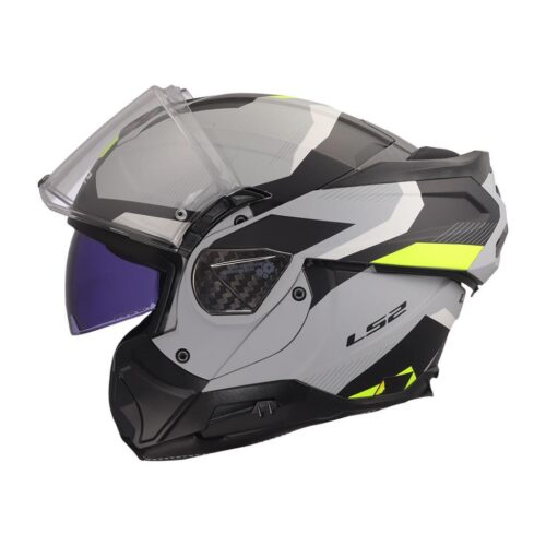 Ls2 advant 2 triple mat gri-siyah-neon sarı çene açılır kask - ride4moto LS2 Advant 2 Triple Mat Gri-Siyah-Neon Sarı Çene Açılır Kask - Ride4Moto