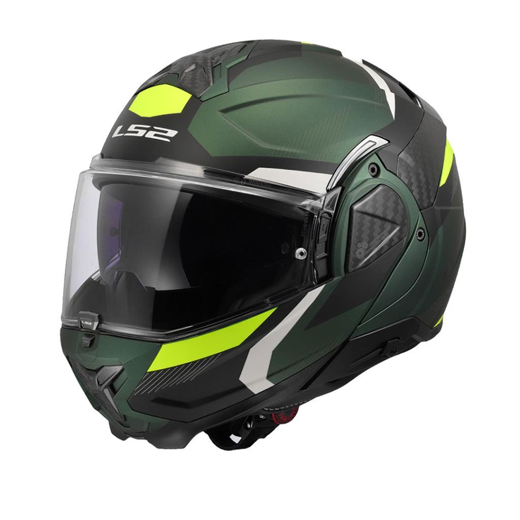 Ls2 advant 2 triple mat yeşil-siyah-neon sarı çene açılır kask - ride4moto LS2 Advant 2 Triple Mat Yeşil-Siyah-Neon Sarı Çene Açılır Kask