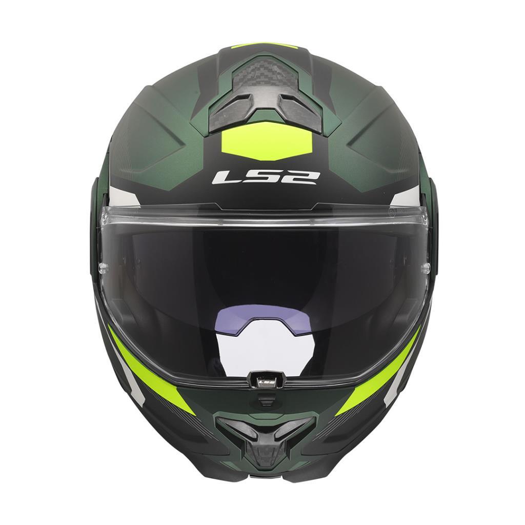 Ls2 advant 2 triple mat yeşil-siyah-neon sarı çene açılır kask - ride4moto LS2 Advant 2 Triple Mat Yeşil-Siyah-Neon Sarı Çene Açılır Kask - Görsel 2