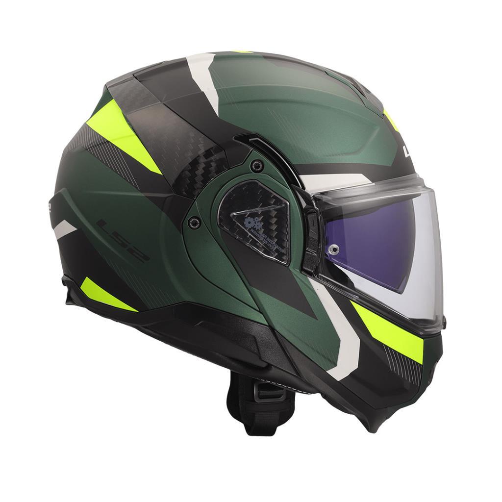 Ls2 advant 2 triple mat yeşil-siyah-neon sarı çene açılır kask - ride4moto LS2 Advant 2 Triple Mat Yeşil-Siyah-Neon Sarı Çene Açılır Kask - Görsel 5