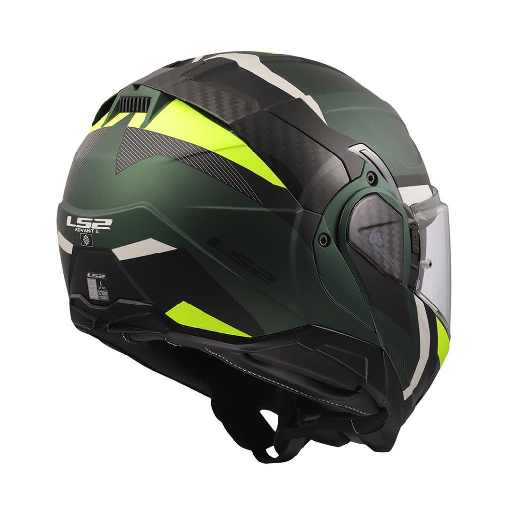 Ls2 advant 2 triple mat yeşil-siyah-neon sarı çene açılır kask - ride4moto LS2 Advant 2 Triple Mat Yeşil-Siyah-Neon Sarı Çene Açılır Kask - Görsel 6