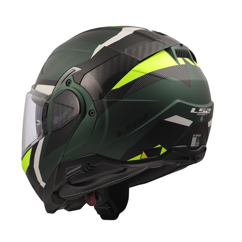 Ls2 advant 2 triple mat yeşil-siyah-neon sarı çene açılır kask - ride4moto LS2 Advant 2 Triple Mat Yeşil-Siyah-Neon Sarı Çene Açılır Kask - Görsel 7