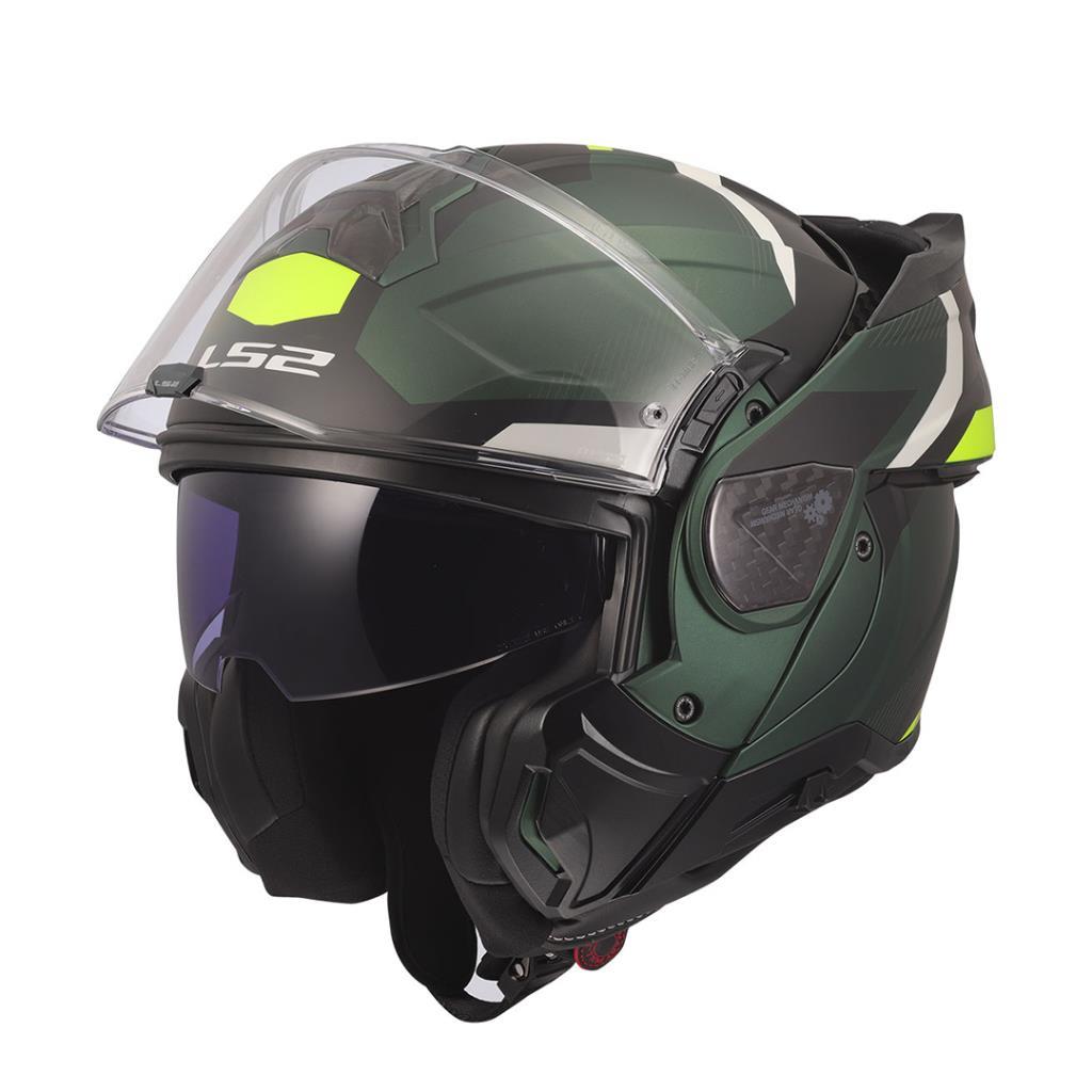 Ls2 advant 2 triple mat yeşil-siyah-neon sarı çene açılır kask - ride4moto LS2 Advant 2 Triple Mat Yeşil-Siyah-Neon Sarı Çene Açılır Kask - Görsel 8