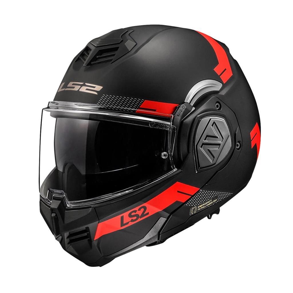 Ls2 advant bend mat siyah-kırmızı çene açılır kask - ride4moto LS2 Advant Bend Mat Siyah-Kırmızı Çene Açılır Kask