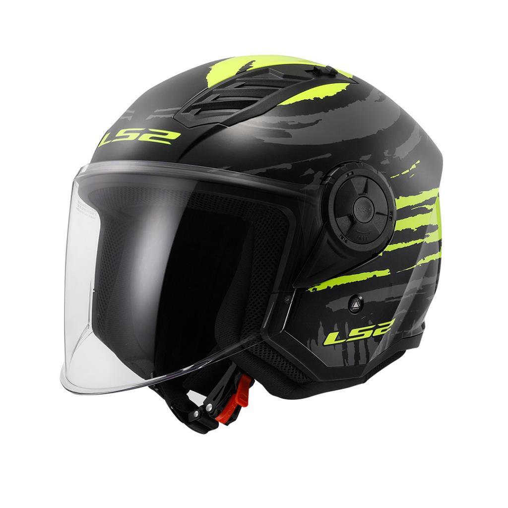 Ls2 airflow 2 brush siyah-neon sarı yarım kask - ride4moto LS2 Airflow 2 Brush Siyah-Neon Sarı Yarım Kask