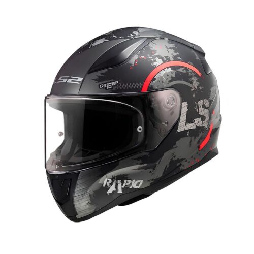 LS2 Rapid 2 Circle Mat Siyah-Kırmızı Kask