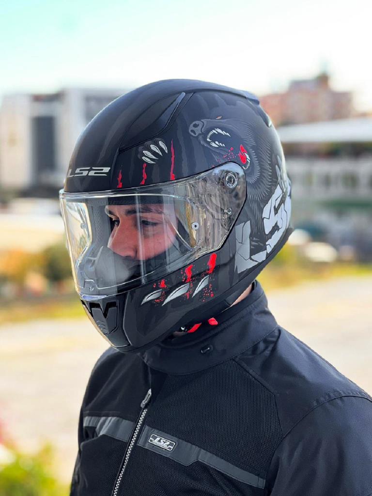 Ls2 rapid 2 clawn mat siyah gri kırmızı kask - ride4moto LS2 Rapid 2 Clawn Mat Siyah Gri Kırmızı Kask - Görsel 2