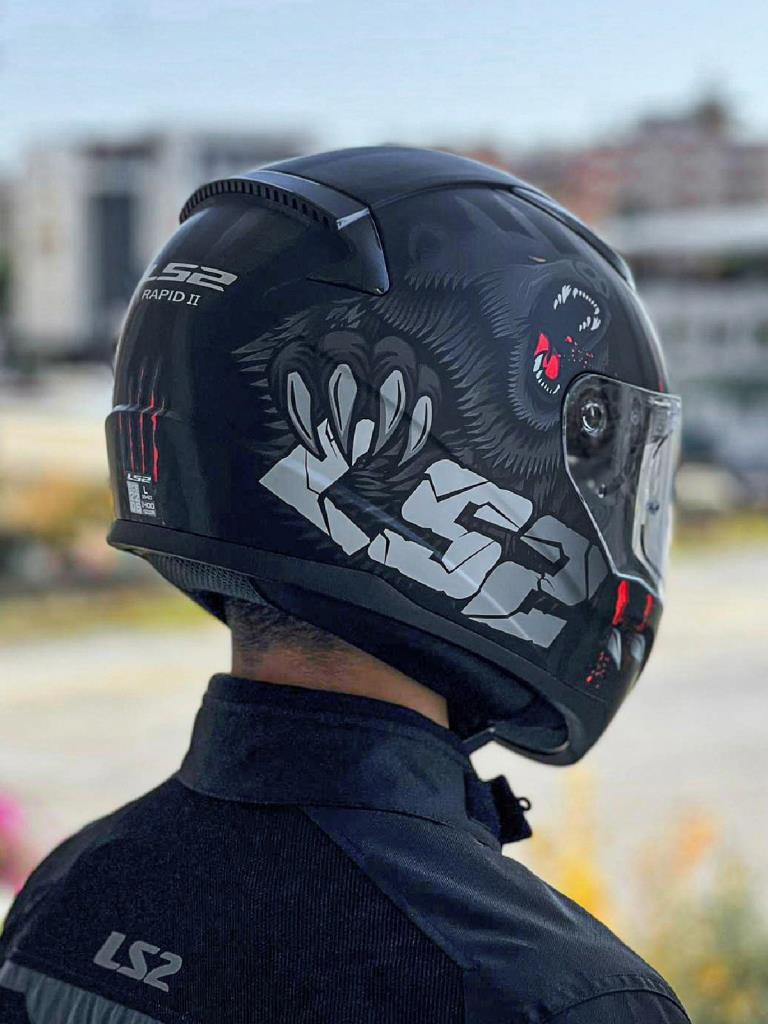 Ls2 rapid 2 clawn mat siyah gri kırmızı kask - ride4moto LS2 Rapid 2 Clawn Mat Siyah Gri Kırmızı Kask - Görsel 4