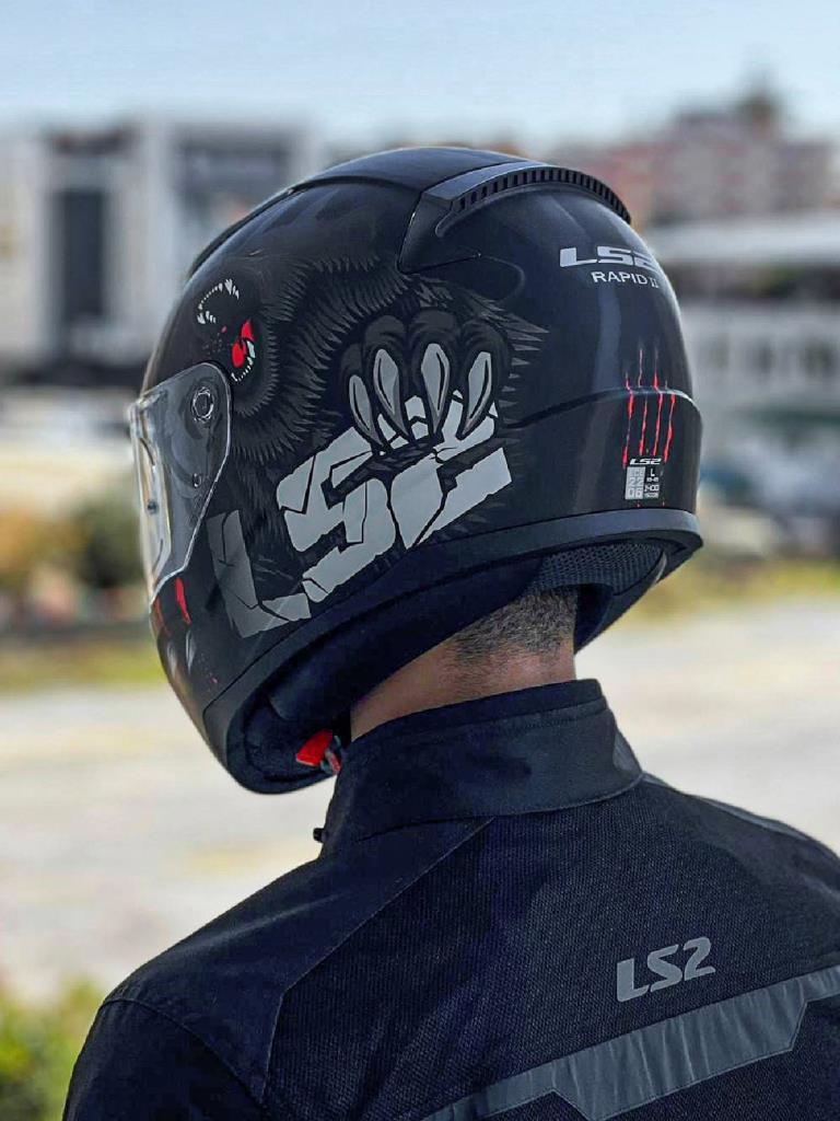 Ls2 rapid 2 clawn mat siyah gri kırmızı kask - ride4moto LS2 Rapid 2 Clawn Mat Siyah Gri Kırmızı Kask - Görsel 5