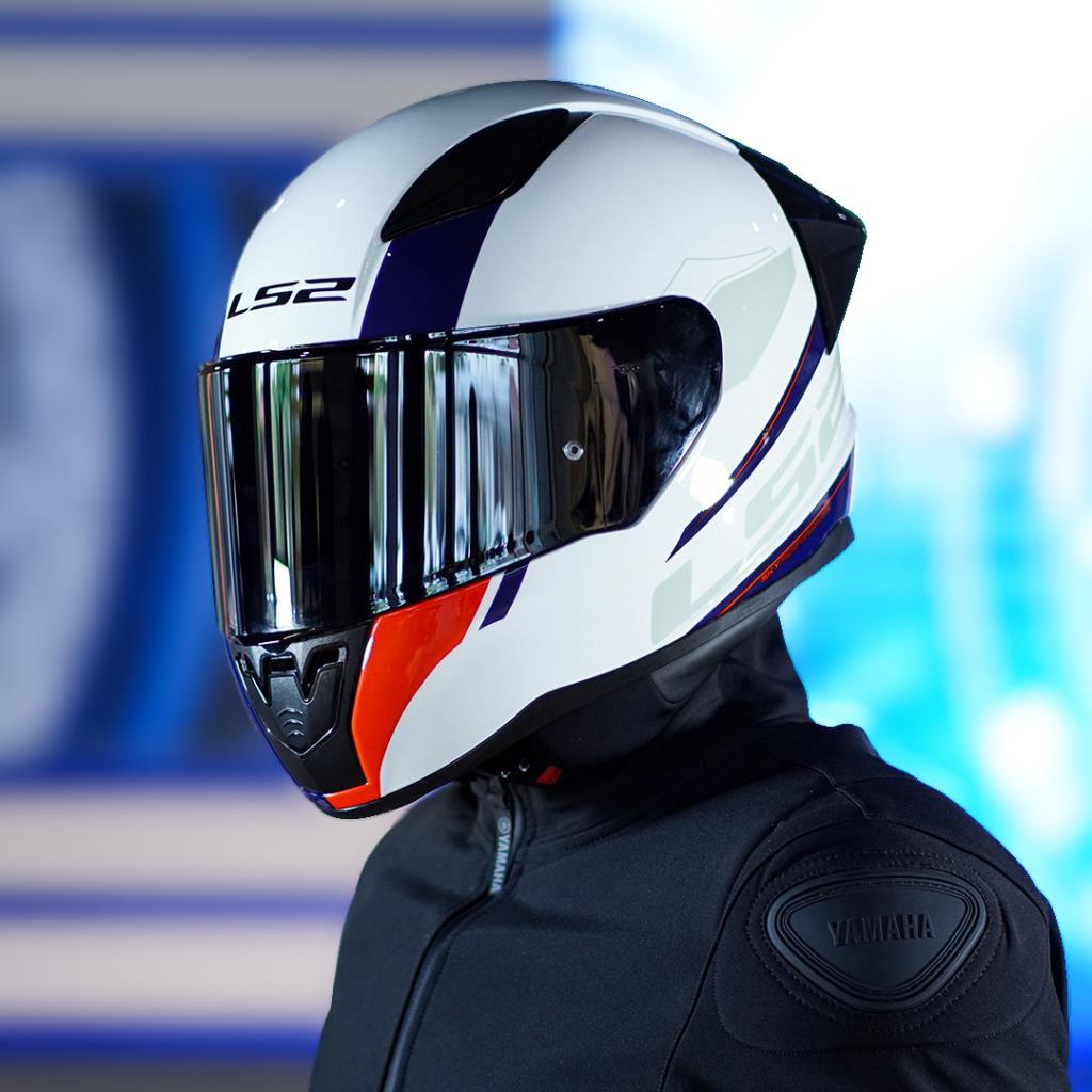 Ls2 rapid 2 race driveway beyaz-kırmızı-mavi tam yüz kask ve şeffaf vizör - ride4moto LS2 Rapid 2 Race Driveway Beyaz-Kırmızı-Mavi Tam Yüz Kask ve Şeffaf Vizör - Görsel 3