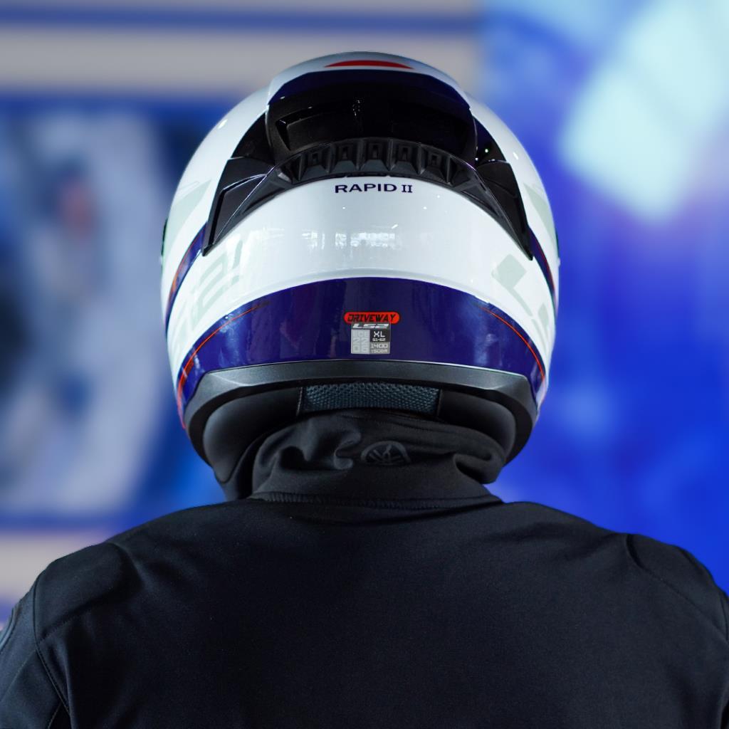 Ls2 rapid 2 race driveway beyaz-kırmızı-mavi tam yüz kask ve şeffaf vizör - ride4moto LS2 Rapid 2 Race Driveway Beyaz-Kırmızı-Mavi Tam Yüz Kask ve Şeffaf Vizör - Görsel 5