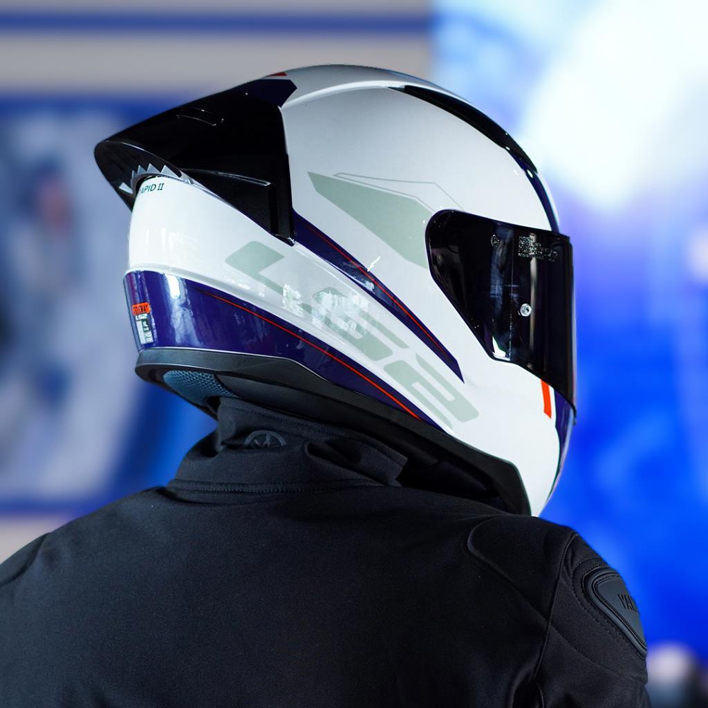 Ls2 rapid 2 race driveway beyaz-kırmızı-mavi tam yüz kask ve şeffaf vizör - ride4moto LS2 Rapid 2 Race Driveway Beyaz-Kırmızı-Mavi Tam Yüz Kask ve Şeffaf Vizör - Görsel 6