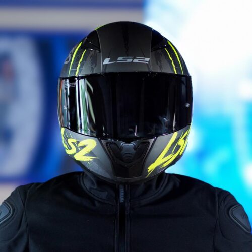 LS2 Rapid 2 Race Raven Mat Siyah-Gri-Neon Sarı Kask ve Şeffaf Vizör - Ride4Moto