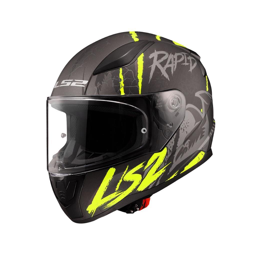 Ls2 rapid 2 raven mat siyah-gri-neon sarı kask - ride4moto LS2 Rapid 2 Raven Mat Siyah-Gri-Neon Sarı Kask