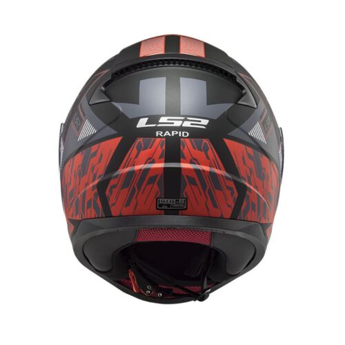 LS2 Rapid Xtreet Mat Siyah - Kırmızı Kask - Ride4Moto