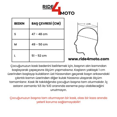 MTS 201 Çocuk Motosiklet ve Bisiklet Kaskı Siyah - Ride4Moto