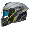 Nexx SX.100R Gridline Mat Gri-Neon Sarı Kask - Ride4Moto