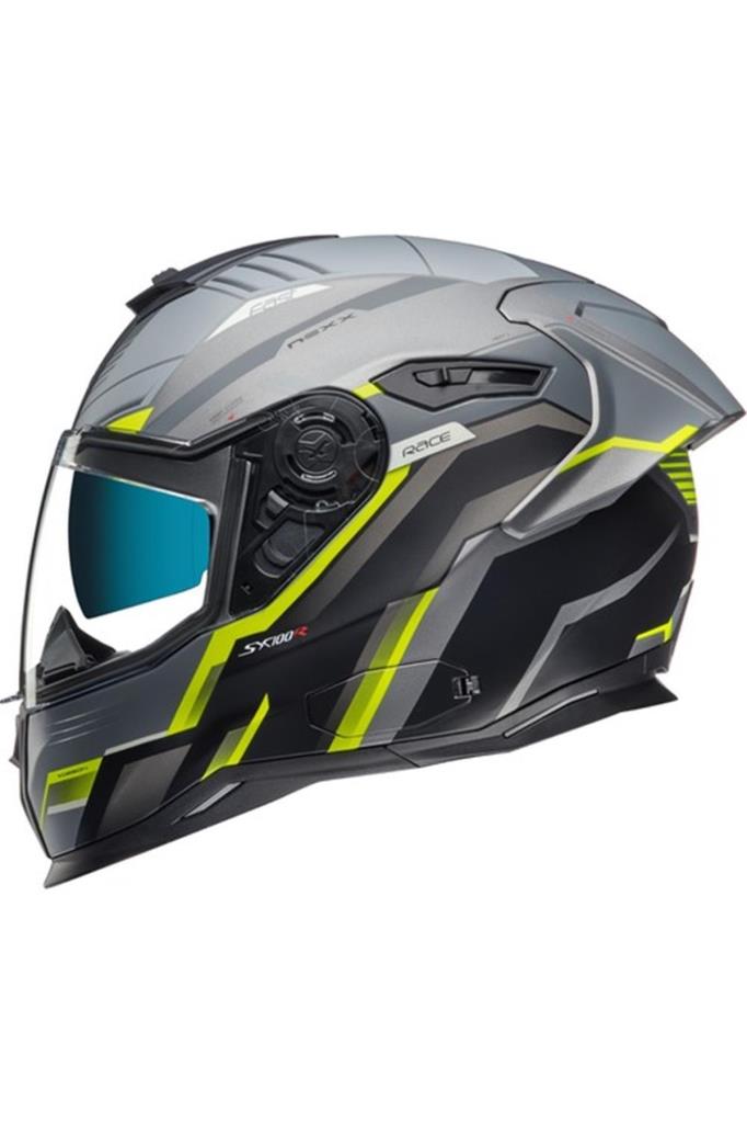 Nexx sx. 100r gridline mat gri-neon sarı kask - ride4moto Nexx SX.100R Gridline Mat Gri-Neon Sarı Kask