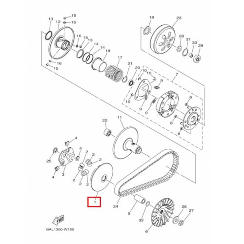 Yamaha NMAX 125 / NMAX 155 Ön Hareketli Kasnak (2022-2026) - BBPE76200000 - Ride4Moto