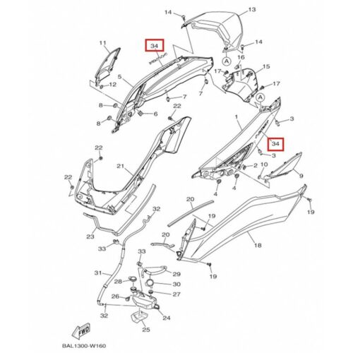 Nmax 125 / 155 sele altı logo (2021-2026) - b6hf173b0000 - ride4moto NMAX 125 / 155 Sele Altı Logo (2021-2026) - B6HF173B0000 - Ride4Moto