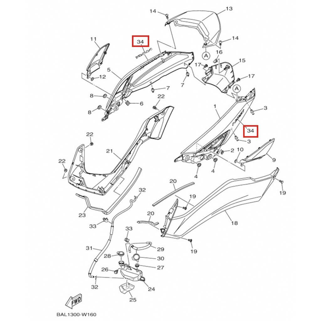 Nmax 125 / 155 sele altı logo (2021-2026) - b6hf173b0000 - ride4moto NMAX 125 / 155 Sele Altı Logo (2021-2026) - B6HF173B0000 - Görsel 2