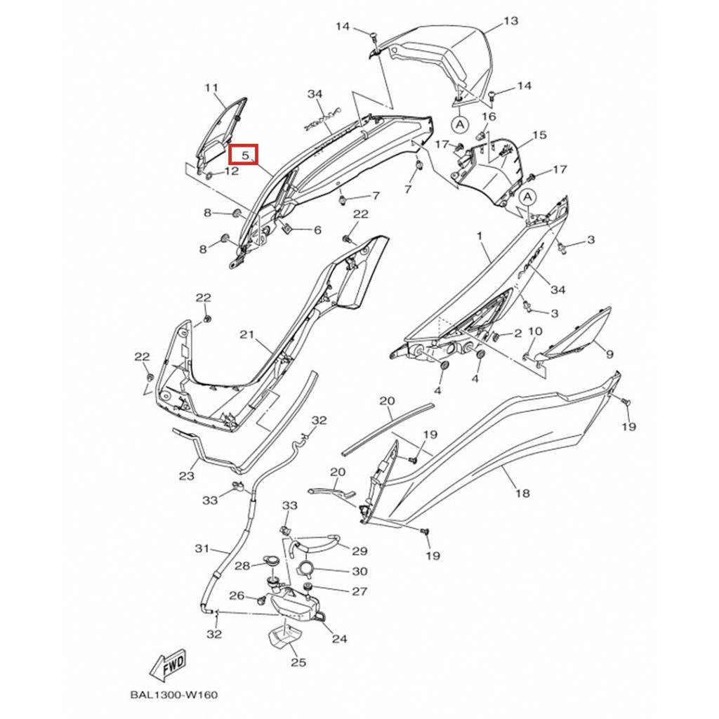 Nmax sele altı sağ yan grenaj beyaz (2021-2024) - b6hf172100p0 - ride4moto NMAX Sele Altı Sağ Yan Grenaj Beyaz (2021-2024) - B6HF172100P0 - Görsel 2