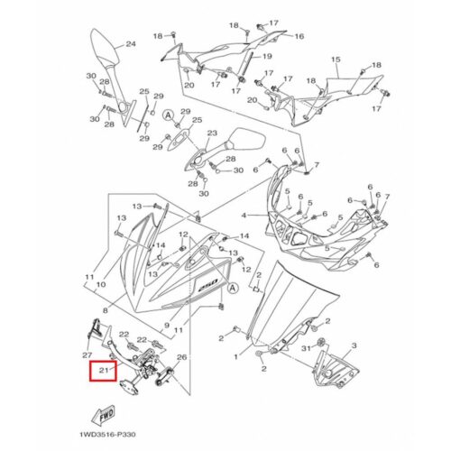 Yamaha R25 Kafa Demiri (2015-2018) - 1WDF83560000 - Ride4Moto