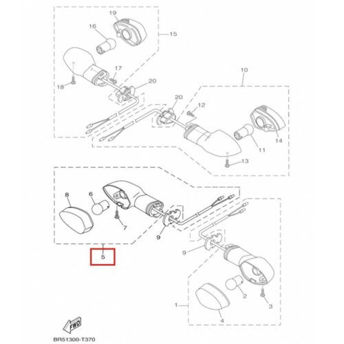R25 Sağ Ön Sinyal (2019-2020) - BS7H33201000 - Ride4Moto