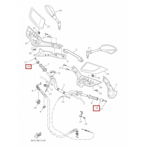Tracer 700 gidon topuzu (2020-2024) - b4tf60210000 - ride4moto Tracer 700 Gidon Topuzu (2020-2024) - B4TF60210000 - Ride4Moto