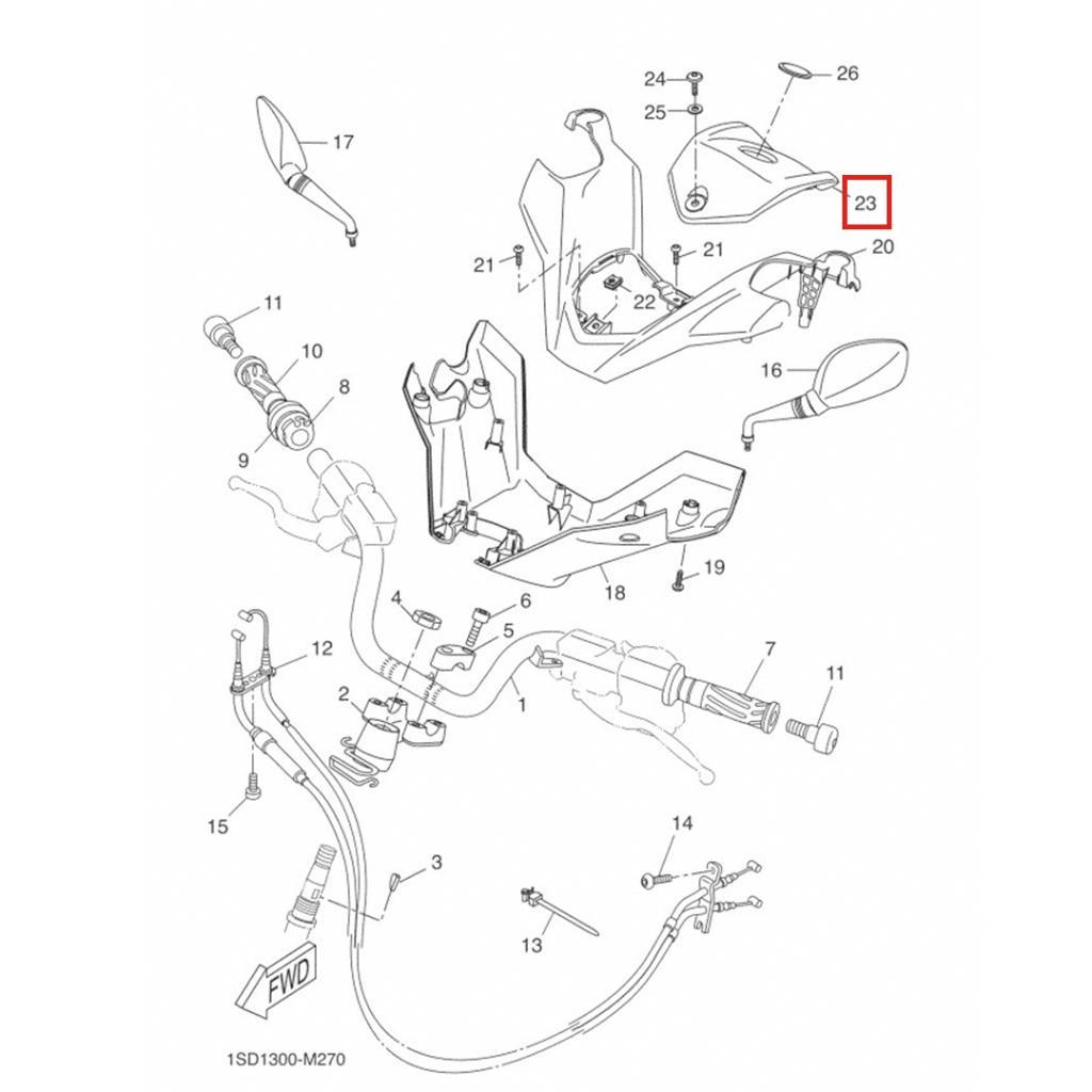 Xmax 250 ve xmax 400 gidon üst kapak (2013-2016) - 1sdf614500p0 - ride4moto XMAX 250 ve XMAX 400 Gidon Üst Kapak (2013-2016) - 1SDF614500P0 - Görsel 4