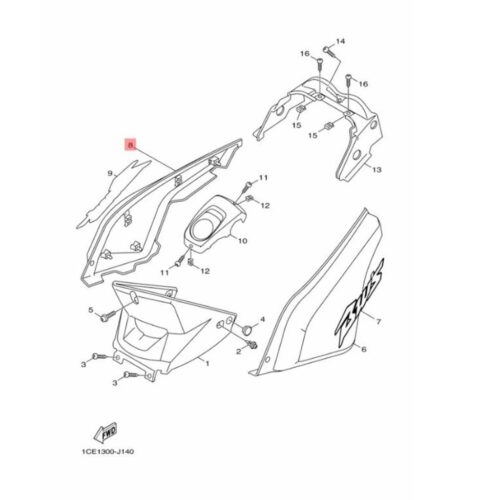 Yamaha BWS 125 Sağ Yan Grenaj Mat Titan (2011) - 5S9F173100P8 - Ride4Moto