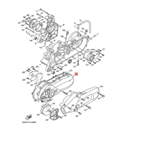 Yamaha BWS 125 Şanzıman Kapağı Metal (2010-2011) - 5S9E54110100 - Ride4Moto