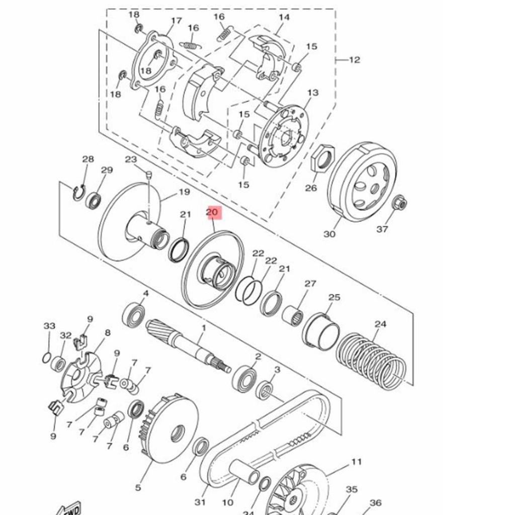 Yamaha delight 115 arka oynar kasnak (2013-2016) - 52be76700000 - ride4moto Yamaha Delight 115 Arka Oynar Kasnak (2013-2016) - 52BE76700000 - Görsel 4