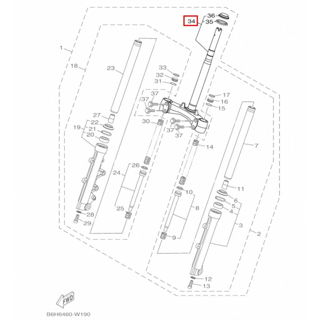 Yamaha nmax 125 / 125 tech max alt üçgen maşa (2025-2026) - b6hf24031000 - ride4moto Yamaha NMAX 125 / 125 Tech Max Alt Üçgen Maşa (2025-2026) - B6HF24031000 - Görsel 3