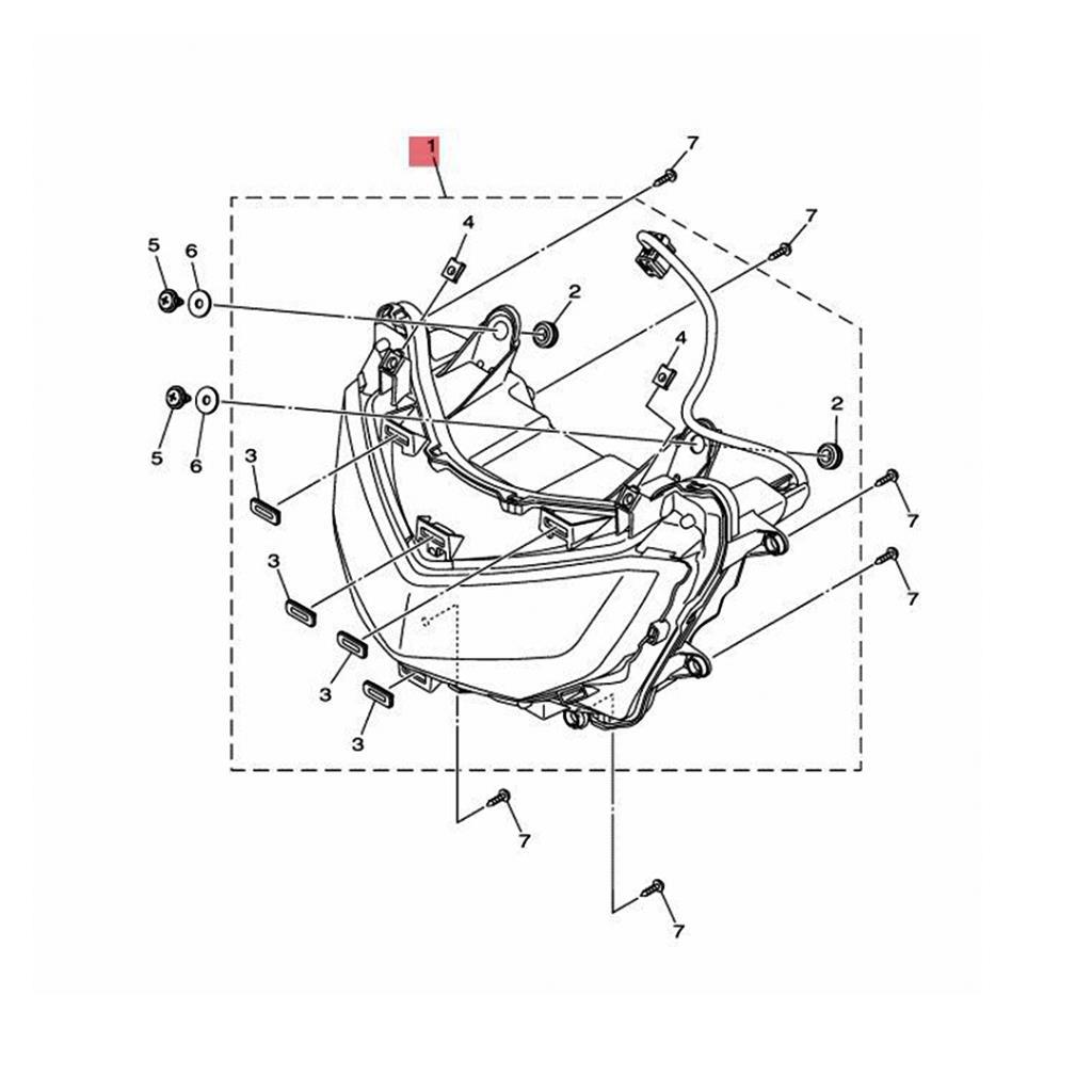 Yamaha nmax 125 / nmax 155 far komple (2021-2023) - b6hh43001000 - ride4moto Yamaha NMAX 125 / NMAX 155 Far Komple (2021-2023) - B6HH43001000 - Görsel 2