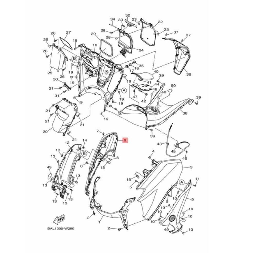 Yamaha nmax 125 / nmax 155 sağ ön göğüs nardo gri (2021-2024) - b6hf8377003e - ride4moto Yamaha NMAX 125 / NMAX 155 Sağ Ön Göğüs Nardo Gri (2021-2024) - B6HF8377003E - Görsel 2