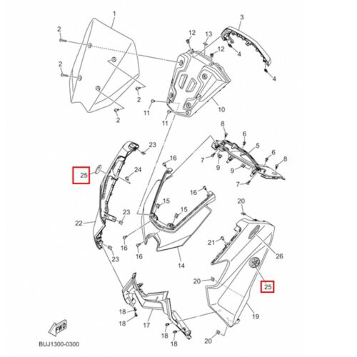 Yamaha NMAX 125 / MT-25 / R25 Amblem (2021-2026) - 1WDF413B0100 - Ride4Moto