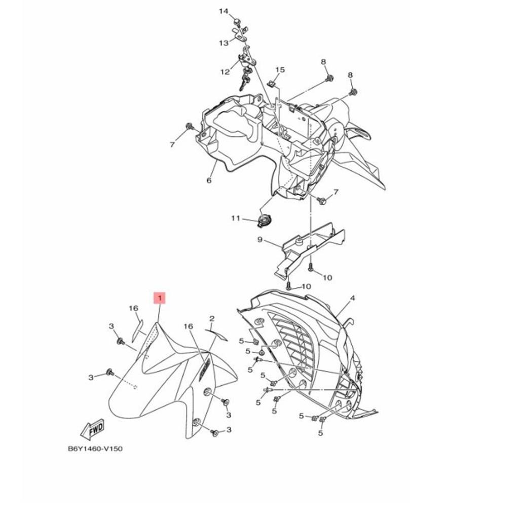 Yamaha nmax 125 / nmax 155 ön çamurluk mat mavi (2021-2024) - 2dpf151100p9 - ride4moto Yamaha NMAX 125 / NMAX 155 Ön Çamurluk Mat Mavi (2021-2024) - 2DPF151100P9 - Görsel 3