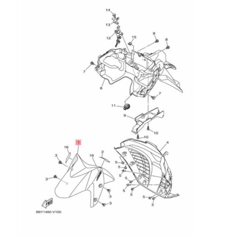 Yamaha nmax 125 / nmax 155 ön çamurluk nardo gri (2021-2024) - 2dpf1511003e - ride4moto Yamaha NMAX 125 / NMAX 155 Ön Çamurluk Nardo Gri (2021-2024) - 2DPF1511003E - Ride4Moto