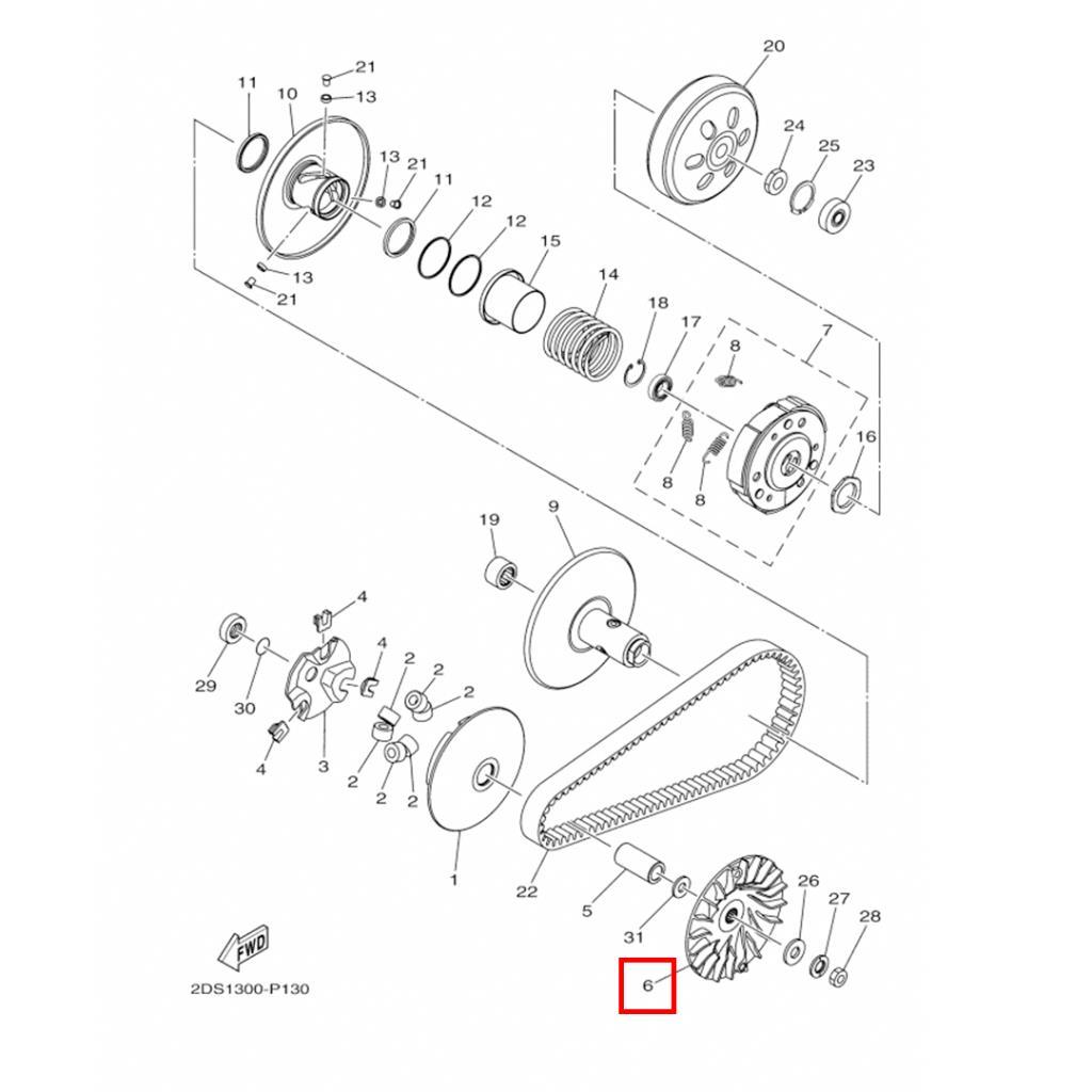 Yamaha nmax 125 / nmax 155 ön sabit kasnak (2015-2026) - 2dpe76110000 - ride4moto Yamaha NMAX 125 / NMAX 155 Ön Sabit Kasnak (2015-2026) - 2DPE76110000 - Görsel 3