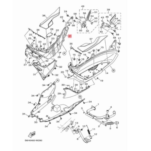 Yamaha nmax 125 / nmax 155 sağ basamak tabanı (2021-2024) - b6hf74880000 - ride4moto Yamaha NMAX 125 / NMAX 155 Sağ Basamak Tabanı (2021-2024) - B6HF74880000 - Ride4Moto