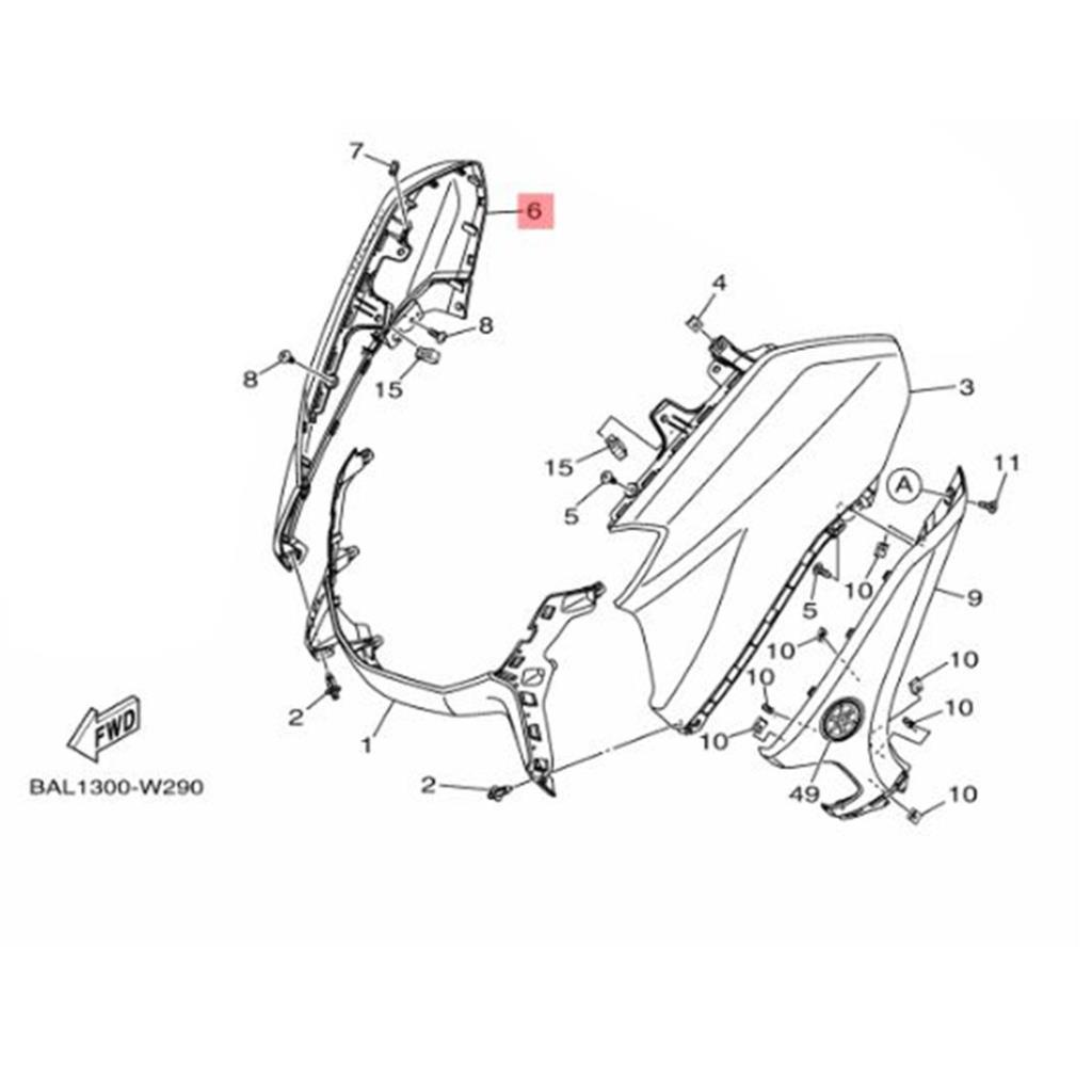 Yamaha nmax 125 / nmax 155 sağ ön göğüs beyaz (2021-2024) - b6hf837700p0 - ride4moto Yamaha NMAX 125 / NMAX 155 Sağ Ön Göğüs Beyaz (2021-2024) - B6HF837700P0 - Görsel 2