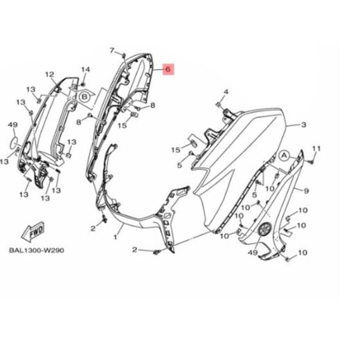Yamaha nmax 125 / nmax 155 sağ ön göğüs parlak kırmızı (2021-2024) - b6hf837700pa - ride4moto Yamaha NMAX 125 / NMAX 155 Sağ Ön Göğüs Parlak Kırmızı (2021-2024) - B6HF837700PA - Ride4Moto