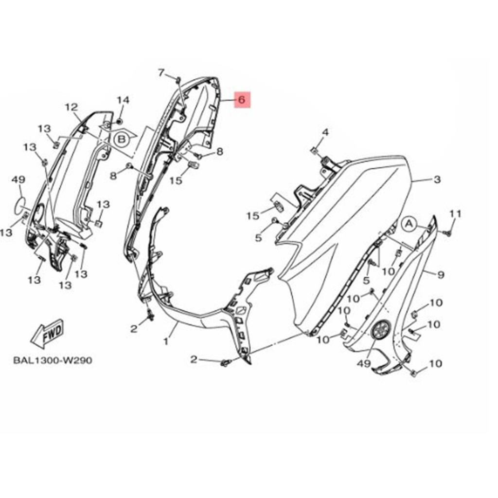 Yamaha nmax 125 / nmax 155 sağ ön göğüs parlak kırmızı (2021-2024) - b6hf837700pa - ride4moto Yamaha NMAX 125 / NMAX 155 Sağ Ön Göğüs Parlak Kırmızı (2021-2024) - B6HF837700PA - Görsel 2