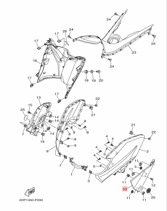 Yamaha nmax 125 / nmax 155 sol ön göğüs ara grenaj (2019-2020) - 2dpf835u00p3 - ride4moto Yamaha NMAX 125 / NMAX 155 Sol Ön Göğüs Ara Grenaj (2019-2020) - 2DPF835U00P3 - Görsel 2