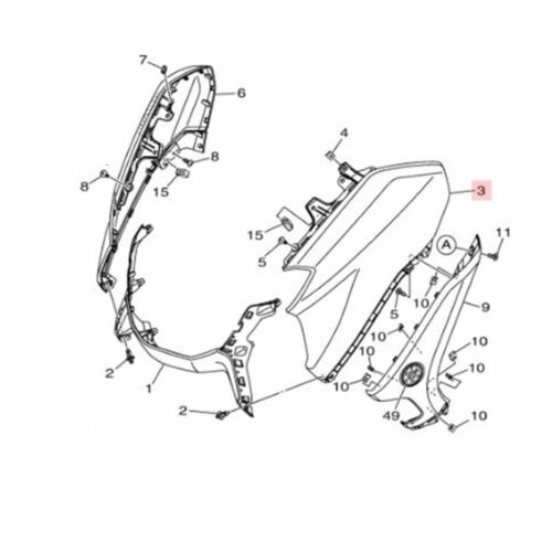 Yamaha nmax 125 / nmax 155 sol ön göğüs mat kırmızı (2021-2024) - b6hf835100p5 - ride4moto Yamaha NMAX 125 / NMAX 155 Sol Ön Göğüs Mat Kırmızı (2021-2024) - B6HF835100P5 - Ride4Moto