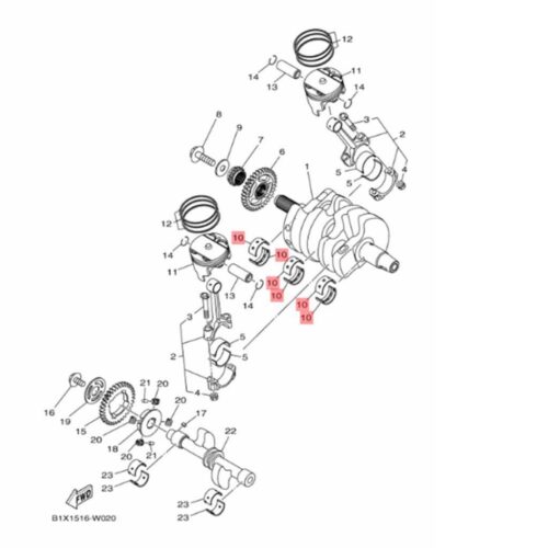 Yamaha r25 / mt-25 krank ana yatak kahverengi (2021-2025) - b1x114162000 - ride4moto Yamaha R25 / MT-25 Krank Ana Yatak Kahverengi (2021-2025) - B1X114162000 - Ride4Moto